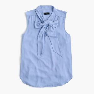 J Crew. Drapey Tie-Neck Sleeveless Blouse